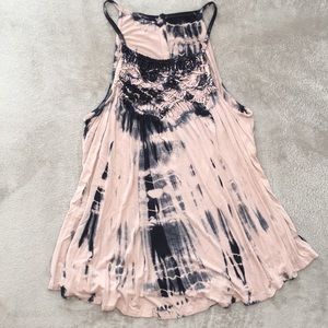 AE Tie Dye Woven Opened Back Tank Top